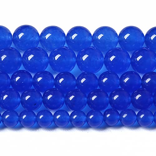 160 Stück 4 mm tiefblaue Chalcedon-Naturstein-Perlen für Schmuckherstellung, DIY-Armbänder von lohfxrgyjk