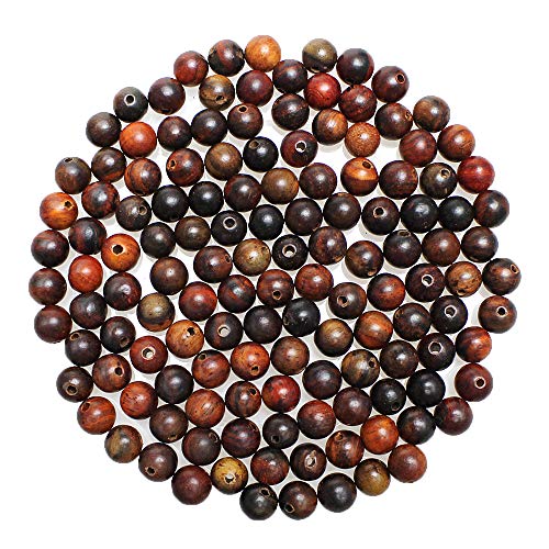 200 Stück 8 mm Holzperlen aus natürlichem Mahagoni, lose Perlen für Schmuckherstellung, DIY, Handwerk, Armband, Halskette von lohfxrgyjk