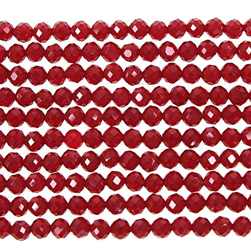 3 mm große, facettierte, natürliche rote Spinellperlen, rund, lose Perlen für Schmuckherstellung, Armband, Halskette von lohfxrgyjk