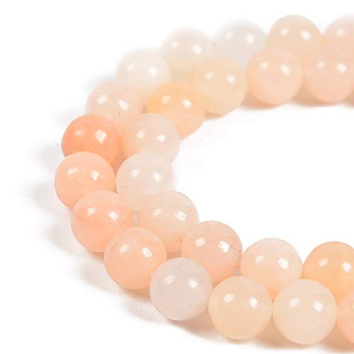 36 Stück 10 mm natürlicher rosa Aventurin-Edelstein, runde Abstandshalter, lose Steinperlen für Schmuckherstellung, 39,4 cm, 1 Strang (rosa Aventurin, 10 mm, 36 Perlen) von lohfxrgyjk