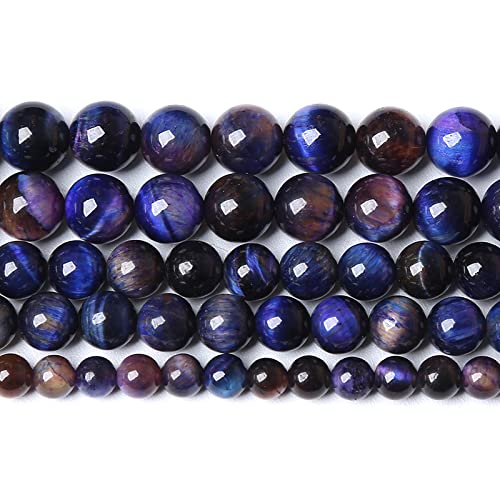 38 Stück 10 mm AAA natürliche Tigeraugen-Steinperlen Edelstein runde Abstandshalter lose Perlen für Schmuckherstellung DIY Armband, Halskette, Ohrringe von lohfxrgyjk
