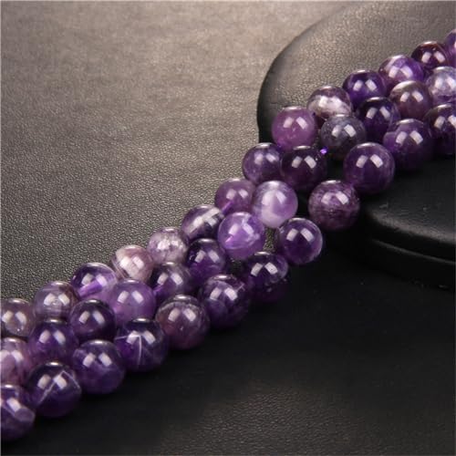 4–12 mm natürliche Amethyst-Steinperlen, violette Quarzsteinperlen, lose Kristalle, Perlen für Schmuckherstellung, Amethyst, 8 mm, ca. 45 Stück 4–12 mm natürliche Amethyst-Steinperlen, violette Quarzsteinperlen, lose Kristalle, Perlen für Schmuckherstellung, Amethyst, 8 mm, ca. 45 Stück von lohfxrgyjk