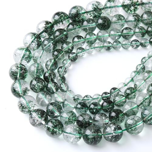 4 mm, 86 Stück Naturstein-Kristallperlen, Geisterquarz, lose Perlen für Schmuckherstellung, DIY-Armbänder von lohfxrgyjk