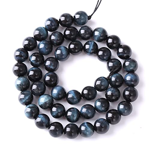 4 mm, 88 Stück natürliche dunkelblaue Tigeraugensteinperlen, Halbedelsteinperlen für Schmuckherstellung, DIY-Armbänder von lohfxrgyjk