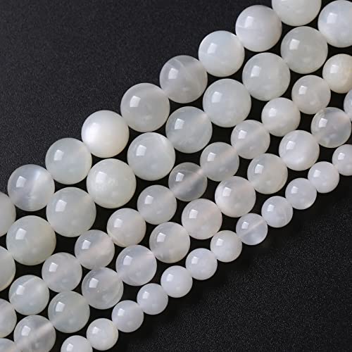 4 mm 88 Stück natürliche weiße Mondstein-Edelsteine, AAA-Qualität, Kristall-Abstandshalter für Schmuckherstellung, DIY-Armband, 38 cm, 1 Strang von lohfxrgyjk
