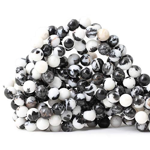 45 Stück 8 mm natürliche schwarze Linie, Rhodochrosit-Edelstein, glatt, rund, lose Perlen zur Schmuckherstellung, 1 Strang, 38,1 cm von lohfxrgyjk