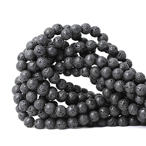 45 schwarze Lava-Vulkanstein-Edelsteine, rund, lose Perlen für Schmuckherstellung, 1 Strang, 38,1 cm, 45 Stück 45 schwarze Lava-Vulkanstein-Edelsteine, rund, lose Perlen für Schmuckherstellung, 1 Strang, 38,1 cm, 45 Stück von lohfxrgyjk