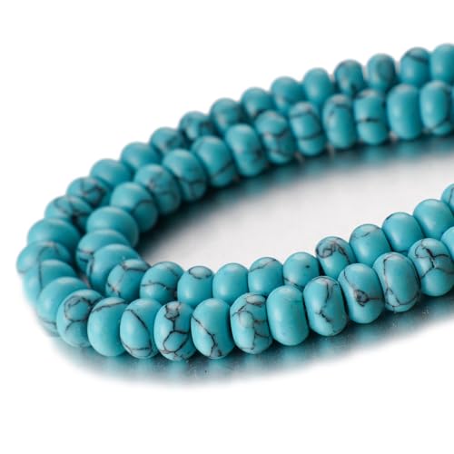 5 x 8 mm Perlen, Rondelle-Abstandshalter für Schmuckherstellung, DIY-Basteldesign, Handarbeit, 1 Strang, 39,4 cm (Grün-Türkis) von lohfxrgyjk