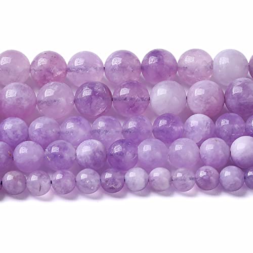 6 mm, 60 Stück Naturstein-Lavendel-Amethyst-Kristallperlen für Schmuckherstellung, DIY-Armbänder von lohfxrgyjk