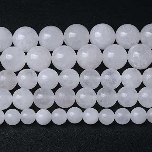 6 mm, 60 Stück Naturstein-Perlen, weiße Jade, lose Perlen für Schmuckherstellung, DIY-Armbänder 6 mm, 60 Stück Naturstein-Perlen, weiße Jade, lose Perlen für Schmuckherstellung, DIY-Armbänder von lohfxrgyjk