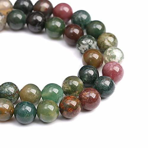 6 mm, 60 Stück Naturstein-Perlen aus indischem Achat, lose Perlen für Schmuckherstellung, DIY-Armbänder von lohfxrgyjk