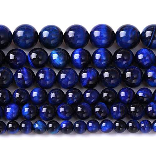 6 mm, 60 Stück Naturstein-Perlen in Lapislazuli-Blau, Tigeraugen-Perlen, 5A, hochwertige Abstandshalter, lose Perlen für Schmuckherstellung, DIY-Armband, Zubehör von lohfxrgyjk