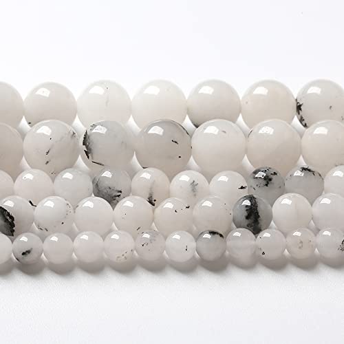 6 mm, 60 Stück Naturstein-Tintenpunkte, Jade, lose Perlen für Schmuckherstellung, Armband, Halskette von lohfxrgyjk