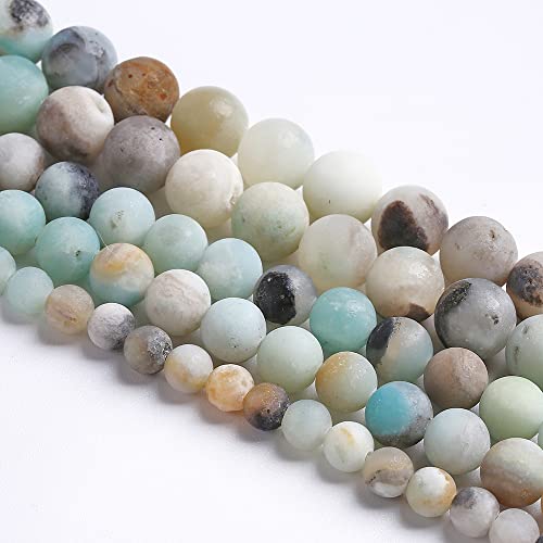 6 mm, 60 Stück Natursteine, matt, bunte Amazonit-Perlen für Schmuckherstellung, DIY, Armband, Halskette von lohfxrgyjk