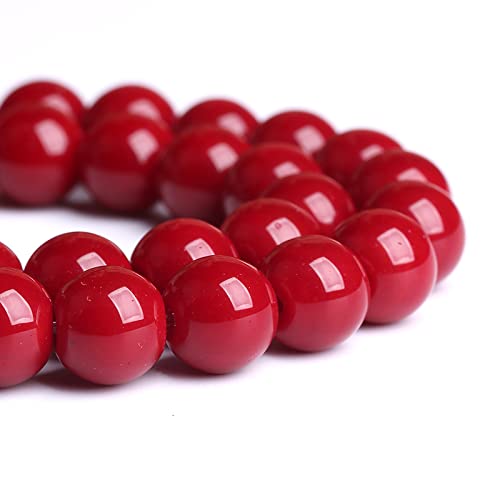 6 mm, 60 Stück dunkelrote Glas-Kristallperlen für Schmuckherstellung, DIY-Armbänder von lohfxrgyjk