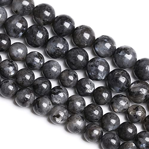 6 mm, 60 Stück schwarze Labradorit-Perlen aus Naturstein für Schmuckherstellung, DIY-Armbänder von lohfxrgyjk