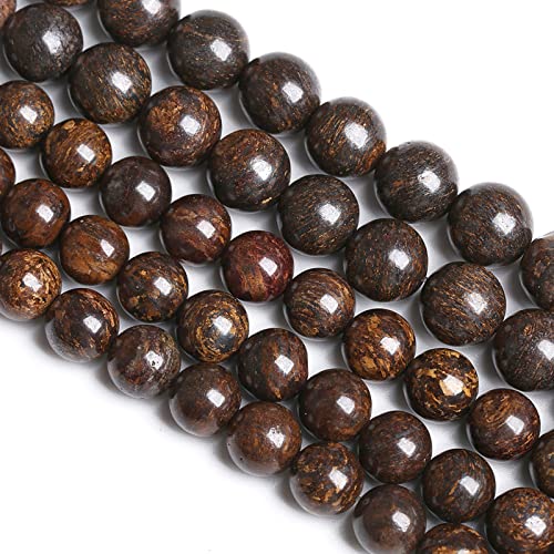 6 mm 60 Stück Naturstein-Bronzit-Edelstein-Abstandshalter lose Perlen für Schmuckherstellung, DIY, Armband, Halskette, 1 Strang von lohfxrgyjk