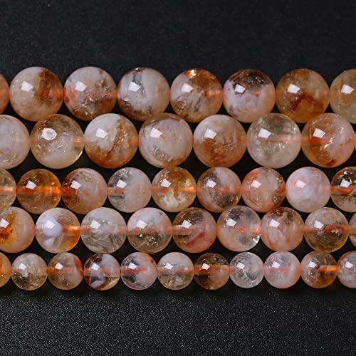6 mm 60 Stück Naturstein Citrin A Klasse A Quarz Kristall lose Perlen für Schmuckherstellung DIY Armband Halskette 1 Strang 38,1 cm von lohfxrgyjk