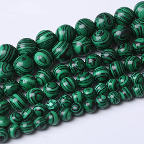 6 mm grüne Malachit-Perlen, rund, lose Perlen, natürliche Edelsteinperlen, für DIY-Armbänder, Halsketten von lohfxrgyjk