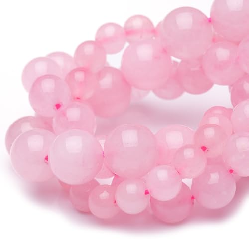 6 mm natürliche Kristallperlen zur Schmuckherstellung, Rosenquarz, poliert, glatt, rund, Edelsteinperlen für Armband, Halskette, 38,1 cm von lohfxrgyjk