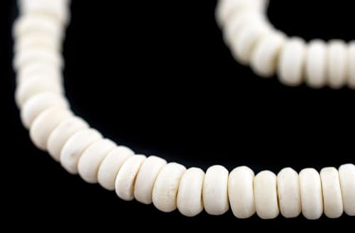 6 mm weiße Knochenknopfperlen: Flache runde Scheibenperlen aus Nepal für die Herstellung von DIY-Halsketten und Schmuck 6 mm weiße Knochenknopfperlen: Flache runde Scheibenperlen aus Nepal für die Herstellung von DIY-Halsketten und Schmuck von lohfxrgyjk