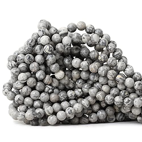 60 Stück 6 mm Naturkartenstein, rund, lose Perlen für Schmuckherstellung, DIY, 1 Strang, 38,1 cm 60 Stück 6 mm Naturkartenstein, rund, lose Perlen für Schmuckherstellung, DIY, 1 Strang, 38,1 cm von lohfxrgyjk