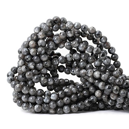 60 Stück natürliche schwarze Edelsteine, rund, lose Perlen, Kristall-Energiestein für DIY-Schmuckherstellung, 1 Strang, 38,1 cm von lohfxrgyjk