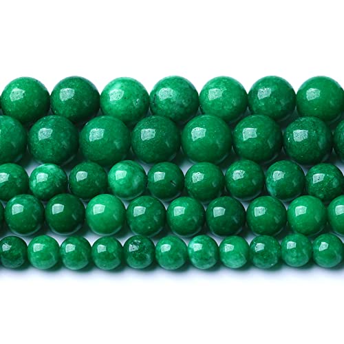 75 Stück 10 mm Naturstein grün bewölkte Jade Abstandshalter lose Perlen für Schmuckherstellung DIY Armband Halskette von lohfxrgyjk