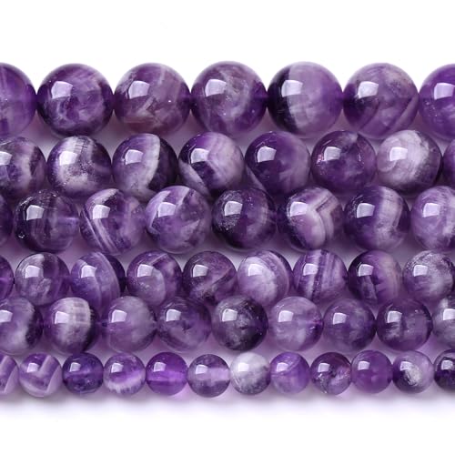 75 x violette Amethyst-Traumspitzen-Perlen, natürlicher Quarz-Kristallstein, lose Perlen für Schmuckherstellung, DIY-Armband, Klasse A+, 10 mm von lohfxrgyjk