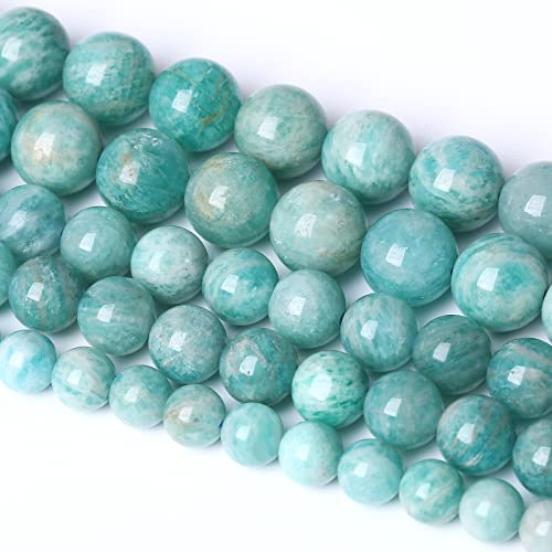 8 mm, 45 Stück Naturstein-Amazonit-Edelstein, Klasse 2A, lose Perlen für Schmuckherstellung, Armband, Halskette, 1 Strang von lohfxrgyjk