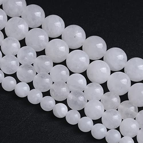 8 mm, 45 Stück Naturstein-Perlen, weiße Jade, lose Perlen für Schmuckherstellung, DIY-Armbänder von lohfxrgyjk