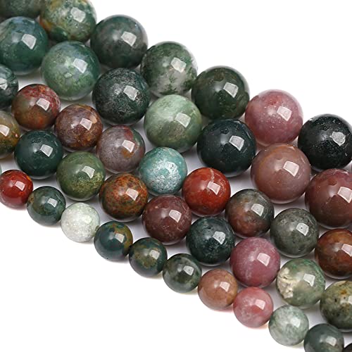 8 mm, 45 Stück Naturstein-Perlen aus indischem Achat, lose Perlen für Schmuckherstellung, DIY-Armbänder von lohfxrgyjk