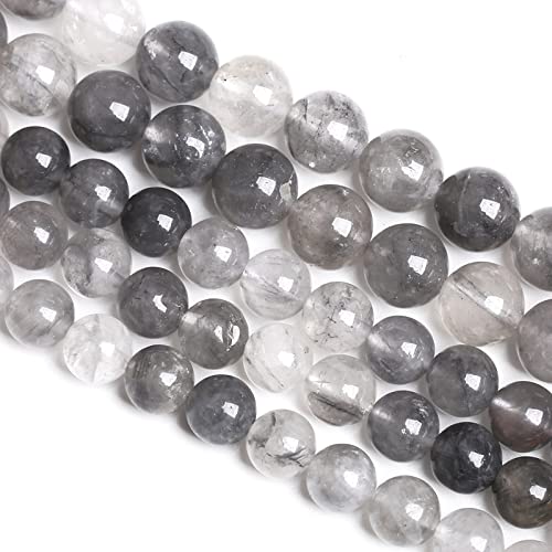 8 mm, 45 Stück Naturstein-Wolkquarz-Kristallperlen für Schmuckherstellung, DIY-Armband, 1 Strang von lohfxrgyjk