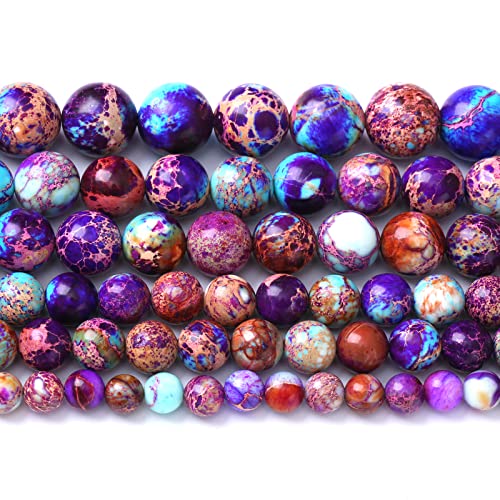 8 mm, 45 Stück Natursteine, Galaxie, lila, Meeressediment, imperialer Jaspis, lose Perlen für Schmuckherstellung, DIY, Armband, Halskette von lohfxrgyjk
