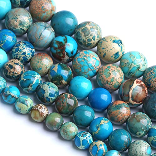 8 mm, 45 Stück Natursteine, blaue Sedimente, Jade, Abstandshalter für Schmuckherstellung, DIY, Armband, Halskette von lohfxrgyjk
