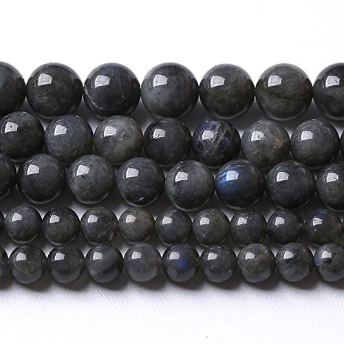 8 mm, 46 Stück, Naturstein, schwarze Labradorit-Perlen, Kristall, lose Perlen für Schmuckherstellung, DIY-Armbänder von lohfxrgyjk