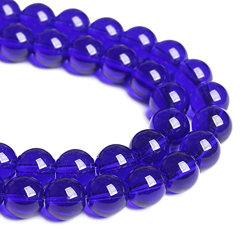 8 mm, 46 Stück, blaue Glasperlen, lose Abstandshalter, Kristallperlen für Schmuckherstellung, DIY-Armbänder von lohfxrgyjk