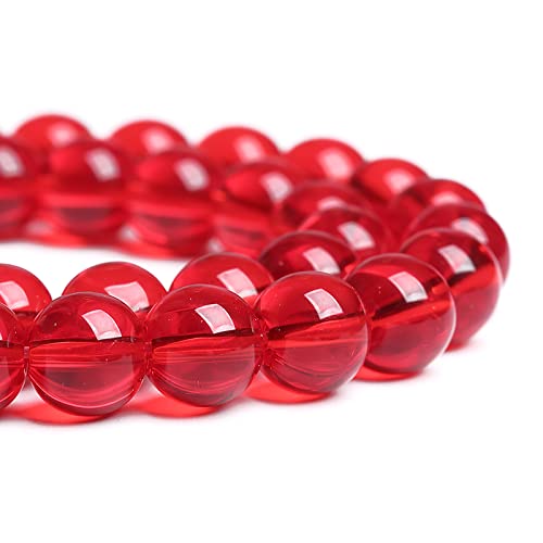 8 mm, 46 Stück, rote Granatglasperlen, lose Abstandshalter, Kristallperlen für Schmuckherstellung, DIY-Armbänder von lohfxrgyjk