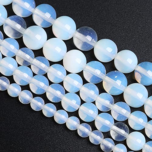 8 mm, 46 Stück Natursteine, weißer Opal, Quarz, lose Kristallperlen für Schmuckherstellung, DIY-Armband, 1 Strang von lohfxrgyjk