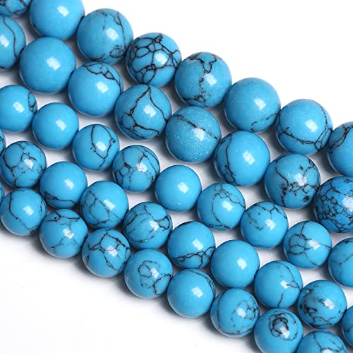 8 mm, 46 Stück blaue Türkis-Abstandshalter, lose Perlen für Schmuckherstellung, DIY, Armband, Halskette von lohfxrgyjk