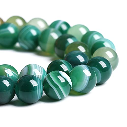 8 mm 45 Stück Naturstein-Perlen aus grünem Achat und Onyx, lose Perlen für Schmuckherstellung, DIY, Armband, Halskette von lohfxrgyjk