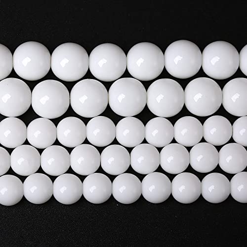 8 mm 45 Stück weiße Porzellan-Achat-Abstandshalter für Schmuckherstellung, DIY, Armband, Halskette, 38,1 cm von lohfxrgyjk