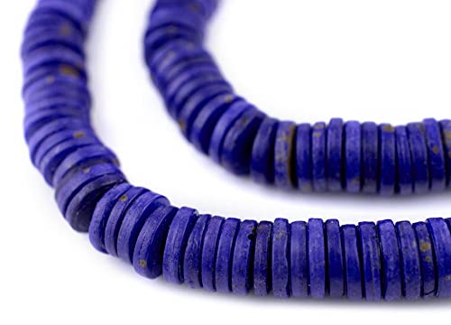 8 mm Lapisblaue Knochenknopfperlen: Flache runde Scheibenperlen aus Nepal für die Herstellung von DIY-Halsketten und Schmuck von lohfxrgyjk