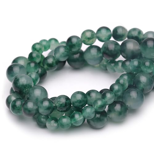 8 mm Natursteinperlen zur Schmuckherstellung, Blume, Jade, poliert, glatt, rund, Edelsteinperlen für Armband, Halskette, 38,1 cm von lohfxrgyjk