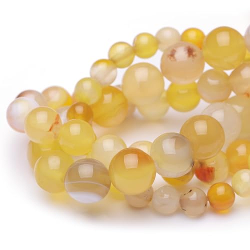 8 mm Natursteinperlen zur Schmuckherstellung, gelb gestreift, Achat, poliert, glatt, rund, Edelsteinperlen für Armband, Halskette, 38,1 cm 8 mm Natursteinperlen zur Schmuckherstellung, gelb gestreift, Achat, poliert, glatt, rund, Edelsteinperlen für Armband, Halskette, 38,1 cm von lohfxrgyjk