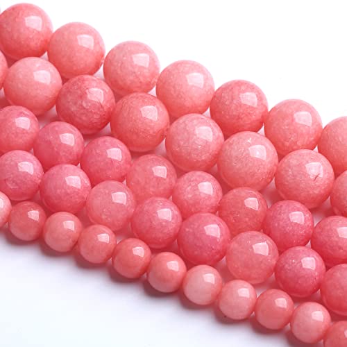 90 Stück 8 mm Naturstein-Perlen, rosa Jade, Rhodochrosit, Chalcedon, Perlen für Schmuckherstellung, DIY-Armband, 2 Stränge von lohfxrgyjk