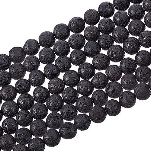 940 Stück (10 Stränge) 4 mm natürliche schwarze Lava für Schmuckherstellung, Öldiffusor und Chakra-Perlen von lohfxrgyjk