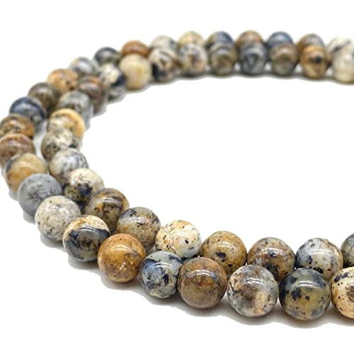 ABCGEMS Australische schwarze dendritische Moos-Opal-Perlen (auch bekannt als Merlinit, Mohs-Härte 7), natürlicher Edelstein, DIY-Schmuckherstellung, für Männer, Frauen, Heilung, Energie, rund, 8 mm von lohfxrgyjk