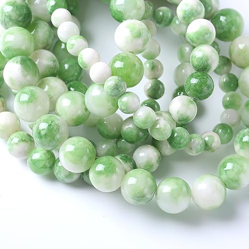 Abstandshalter aus persischer Jade, 12 mm, 32 Stück, für Schmuckherstellung, Armband, Halskette von lohfxrgyjk