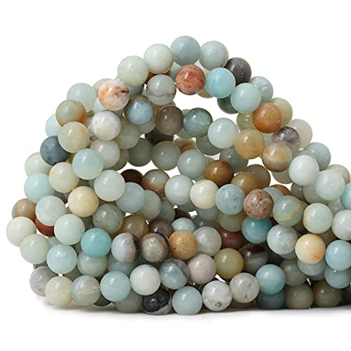 Amazonit-Edelstein, rund, lose Perlen, Steinperlen für Schmuckherstellung, DIY, 1 Strang, 38,1 cm, 8 mm, 45 Stück von lohfxrgyjk
